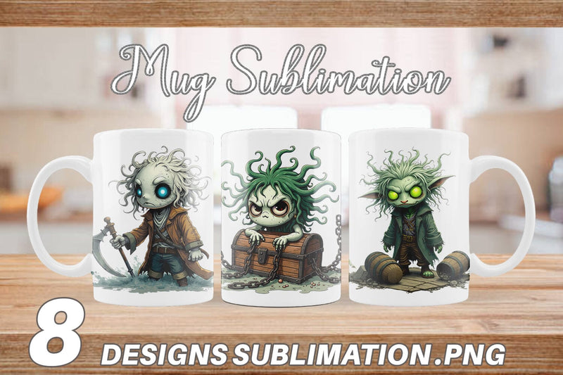 Mug Wrap Grumpy Pirate Ghost Sublimation artnoy 