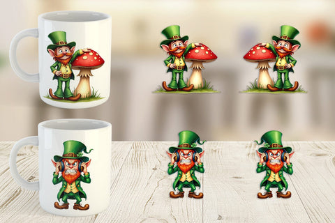 Mug Wrap Grumpy Retro Leprechaun Sublimation artnoy 