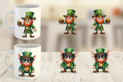 Mug Wrap Grumpy Retro Leprechaun Sublimation artnoy 