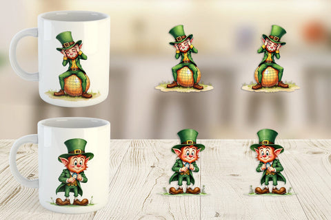 Mug Wrap Grumpy Retro Leprechaun Sublimation artnoy 