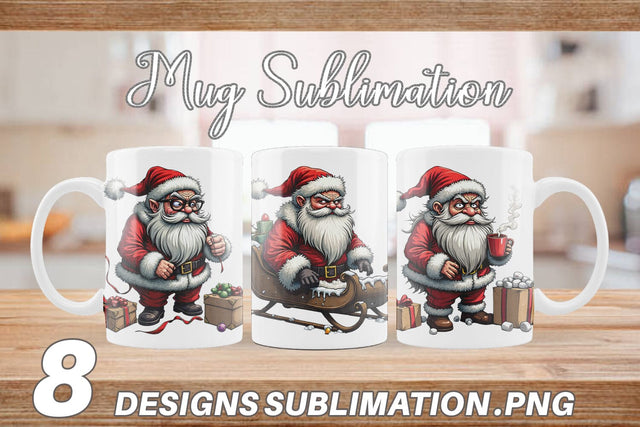 Mug Wrap Grumpy Santa Sublimation artnoy 