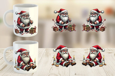 Mug Wrap Grumpy Santa Sublimation artnoy 