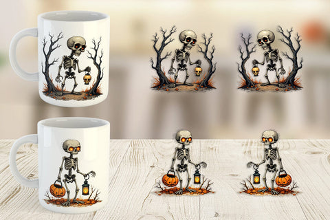 Mug Wrap Grumpy Skeleton Sublimation artnoy 