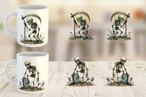 Mug Wrap Grumpy Skeleton Sublimation artnoy 