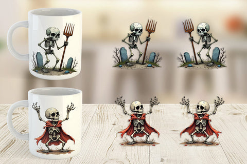 Mug Wrap Grumpy Skeleton Sublimation artnoy 