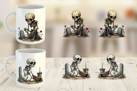 Mug Wrap Grumpy Skeleton Sublimation artnoy 