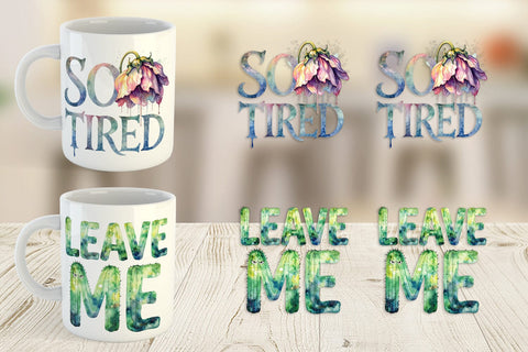 Mug Wrap Grumpy Sleepy Affirmations Sublimation artnoy 