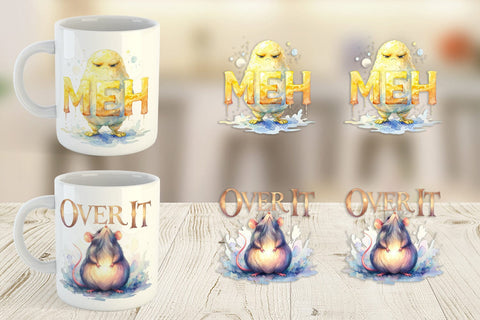 Mug Wrap Grumpy Sleepy Affirmations Sublimation artnoy 