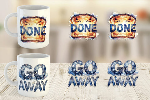 Mug Wrap Grumpy Sleepy Affirmations Sublimation artnoy 