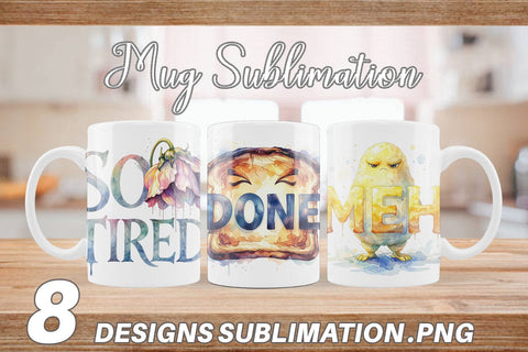 Mug Wrap Grumpy Sleepy Affirmations Sublimation artnoy 