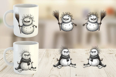 Mug Wrap Grumpy Snowman Sublimation artnoy 