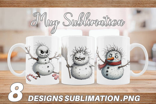 Mug Wrap Grumpy Snowman Sublimation artnoy 