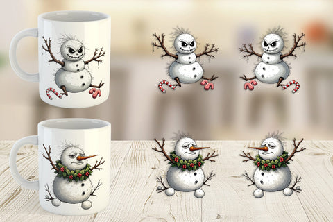 Mug Wrap Grumpy Snowman Sublimation artnoy 