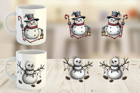 Mug Wrap Grumpy Snowman Sublimation artnoy 