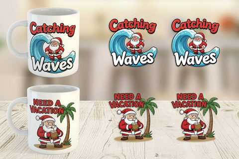 Mug Wrap Grumpy Surfer Santa Sarcastic Quotes Sublimation artnoy 