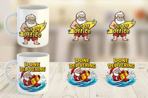 Mug Wrap Grumpy Surfer Santa Sarcastic Quotes Sublimation artnoy 