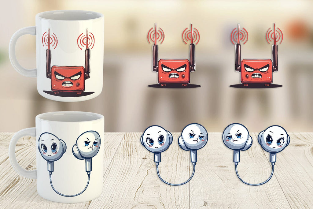 Grumpy Lab Tech Mug Wrap Grumpy Tech Gadgets - So Fontsy