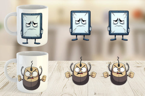 Mug Wrap Grumpy Tech Gadgets Sublimation artnoy 