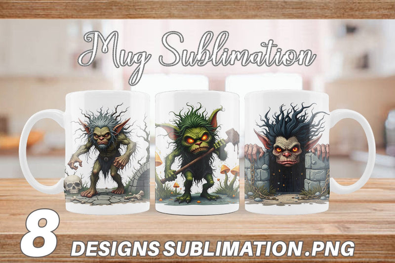 Mug Wrap Grumpy Troll Sublimation artnoy 