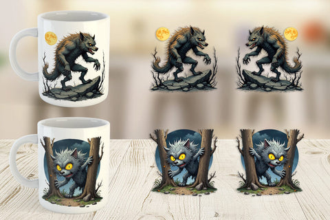 Mug Wrap Grumpy Werewolf Sublimation artnoy 