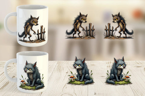 Mug Wrap Grumpy Werewolf Sublimation artnoy 