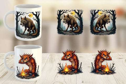 Mug Wrap Grumpy Werewolf Sublimation artnoy 