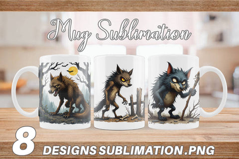 Mug Wrap Grumpy Werewolf Sublimation artnoy 