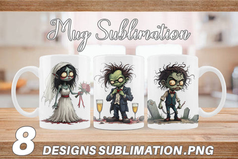 Mug Wrap Grumpy Zombie Couple Sublimation artnoy 