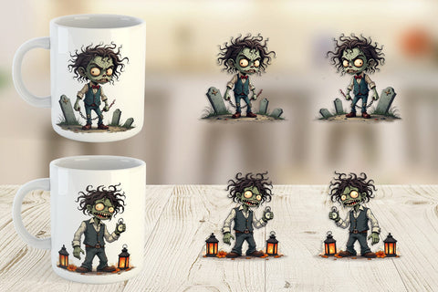 Mug Wrap Grumpy Zombie Couple Sublimation artnoy 