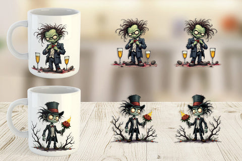 Mug Wrap Grumpy Zombie Couple Sublimation artnoy 
