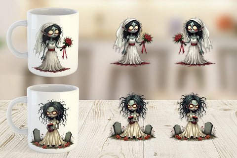 Mug Wrap Grumpy Zombie Couple Sublimation artnoy 