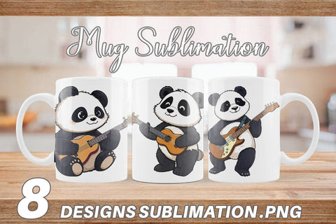 Mug Wrap Guitar Panda Sublimation artnoy 