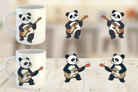 Mug Wrap Guitar Panda Sublimation artnoy 