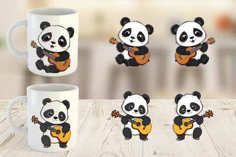 Mug Wrap Guitar Panda Sublimation artnoy 