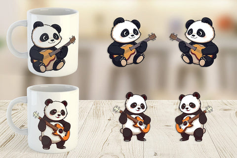 Mug Wrap Guitar Panda Sublimation artnoy 