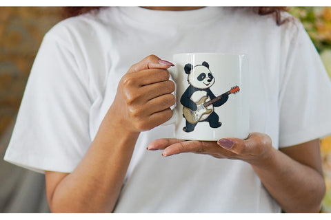 Mug Wrap Guitar Panda Sublimation artnoy 