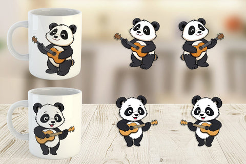 Mug Wrap Guitar Panda Sublimation artnoy 