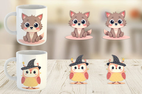 Mug Wrap Halloween Animals Sublimation artnoy 