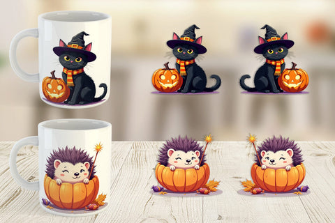 Mug Wrap Halloween Animals Sublimation artnoy 