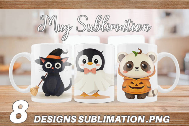 Mug Wrap Halloween Animals Sublimation artnoy 