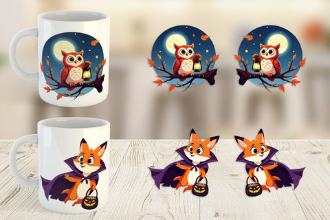 Mug Wrap Halloween Animals Sublimation artnoy 