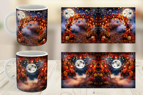 Mug Wrap Halloween Bokeh Scene Sublimation artnoy 