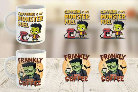 Mug Wrap Halloween Frankenstein Coffee Sublimation artnoy 