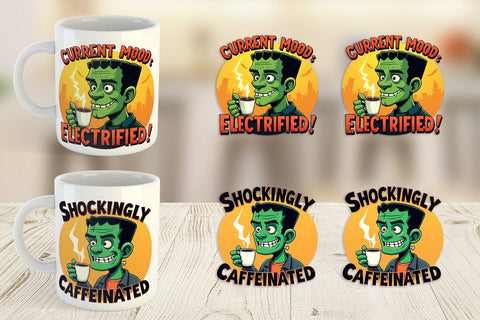 Mug Wrap Halloween Frankenstein Coffee Sublimation artnoy 
