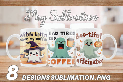 Mug Wrap Halloween Ghost Coffee Sublimation artnoy 