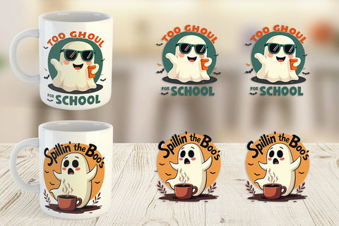 Mug Wrap Halloween Ghost Coffee Sublimation artnoy 