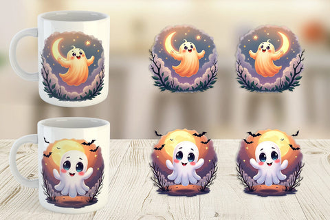 Mug Wrap Halloween Ghostly Charm Sublimation artnoy 