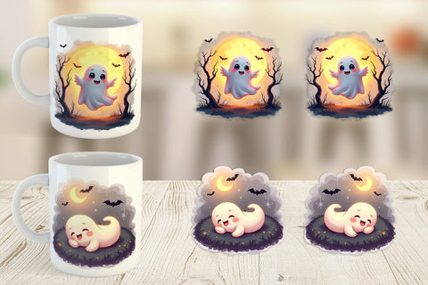 Mug Wrap Halloween Ghostly Charm Sublimation artnoy 