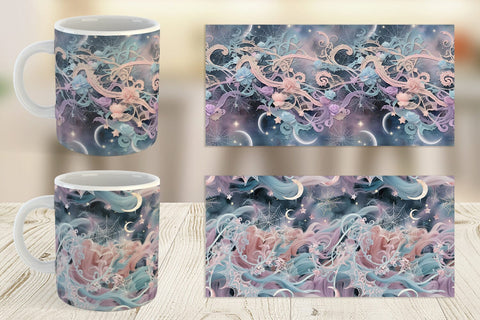 Mug Wrap Halloween Goth Pattern Sublimation artnoy 
