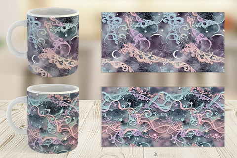 Mug Wrap Halloween Goth Pattern Sublimation artnoy 